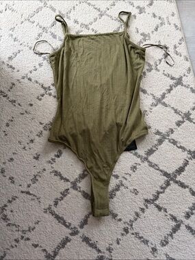 Guess Olive Green Ribbed Bodysuit